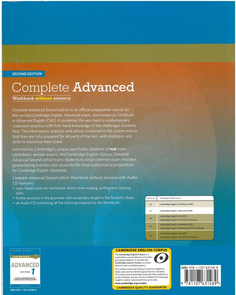 COMPLETE ADVANCED 2ND EDITION WORKBOOK WITHOUT ANSWERS (+CD)