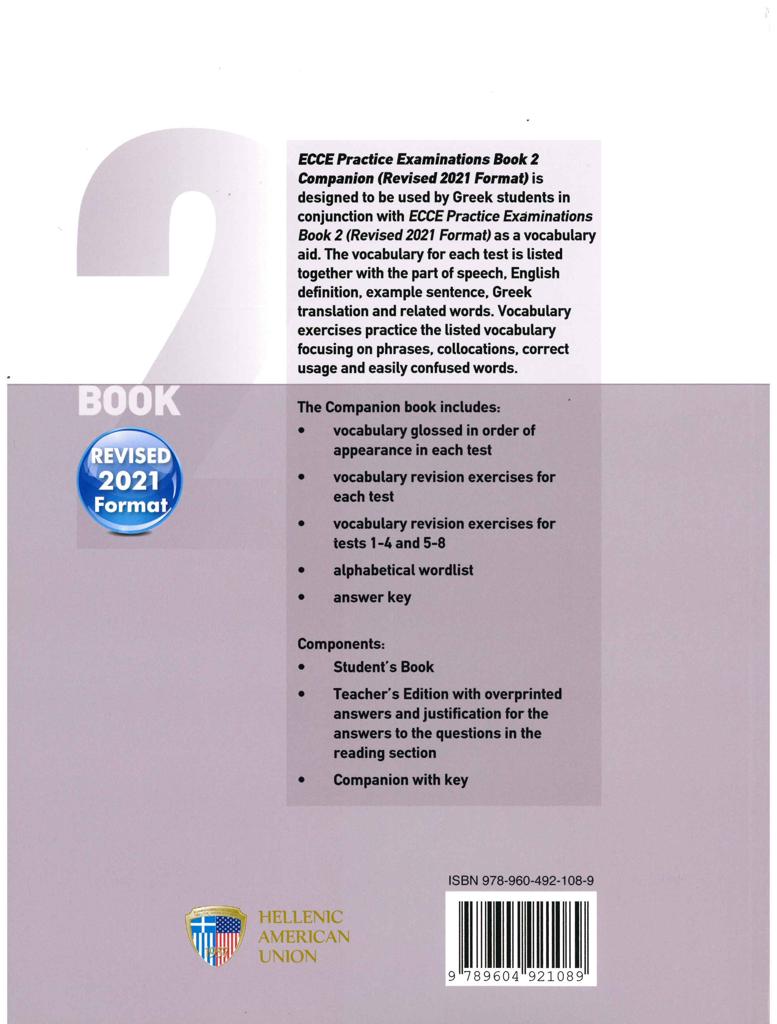 ECCE PRACTICE EXAMINATIONS BOOK 2 COMPANION REVISED 2021 FORMAT