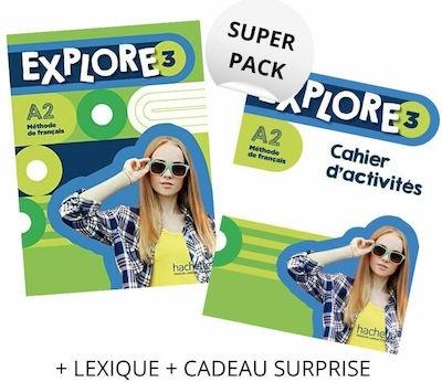 SUPER PACK EXPLORE 3 (ELEVE +CAHIER +LEXIQUE +DELF SCOLAIRE&JUNIOR A2 +CADEAU)