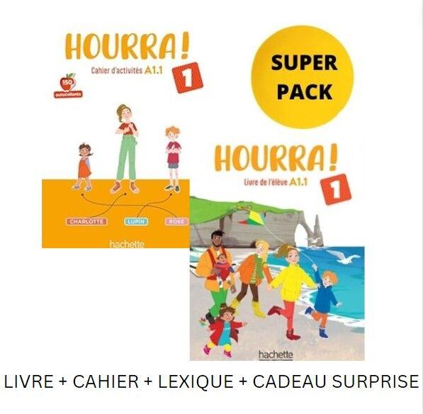 HOURRA! 1 SUPER PACK (LIVRE + CAHIER + LEXIQUE + CADEAU SURPRISE)