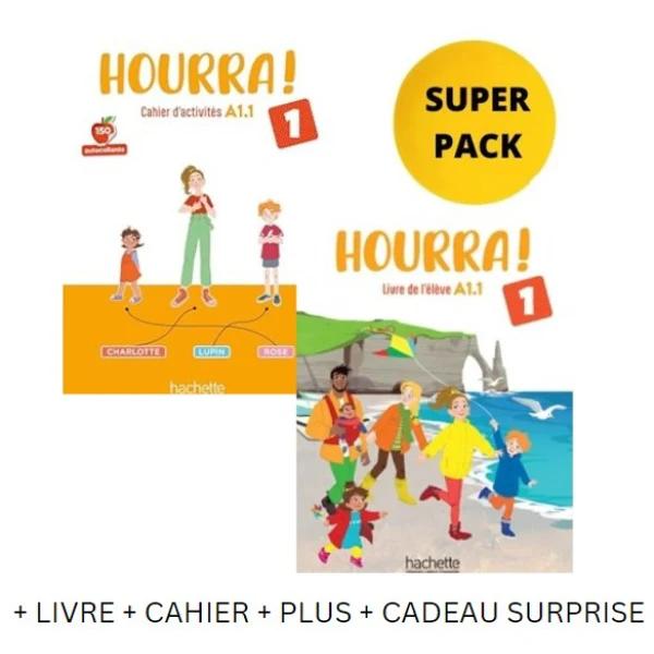 HOURRA! 1 MINI 1 SUPER PACK (LIVRE + CAHIER + LEXIQUE + CADEAU SURPRISE)
