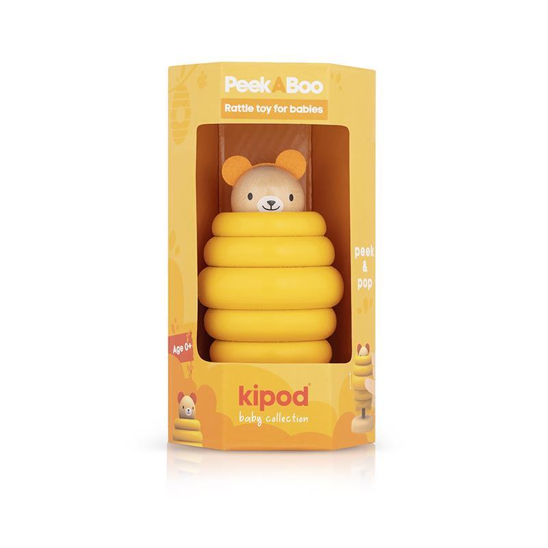 KIPOD - PEEK-A-BOO BEAR RATTLE TOY