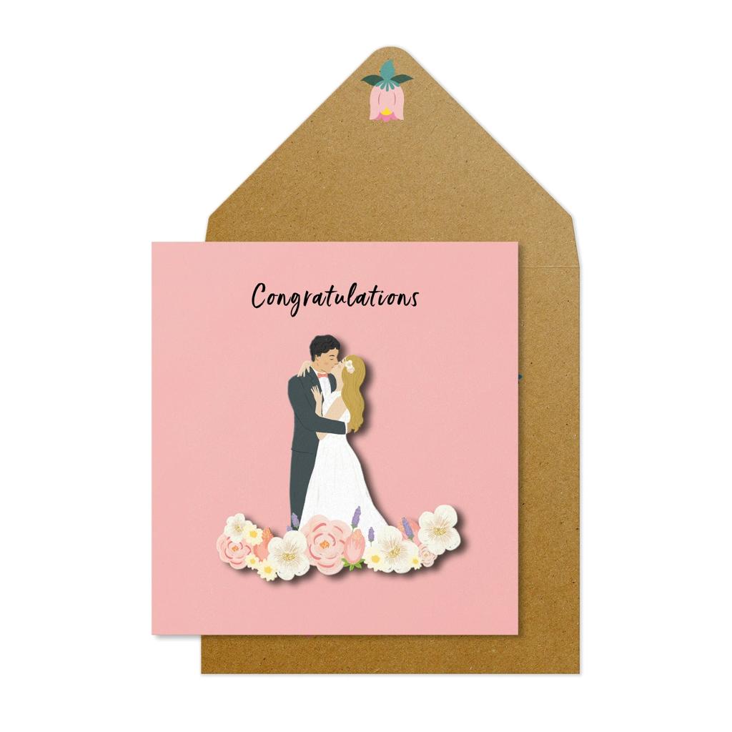 ΕΥΧΕΤΗΡΙΑ ΚΑΡΤΑ "CONGRATULATIONS" - WEDDING COUPLE